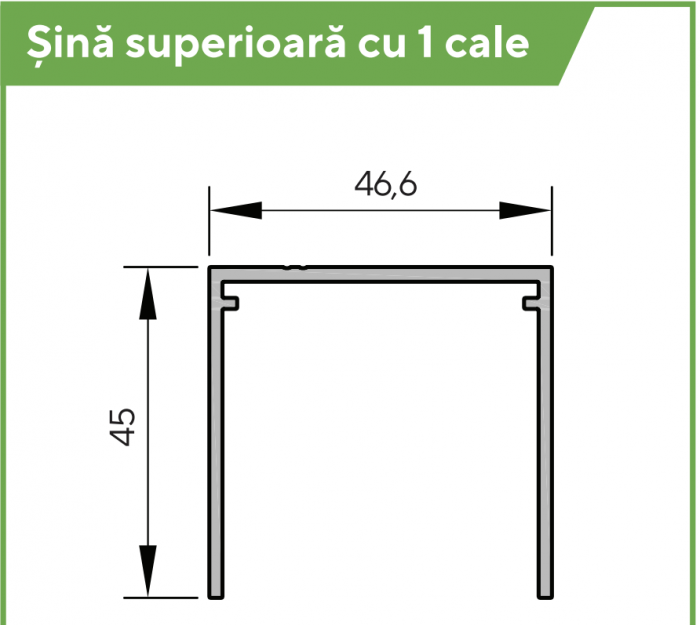 In Out Drive Wood - Șină superioară cu 1 cale de rulare [3]