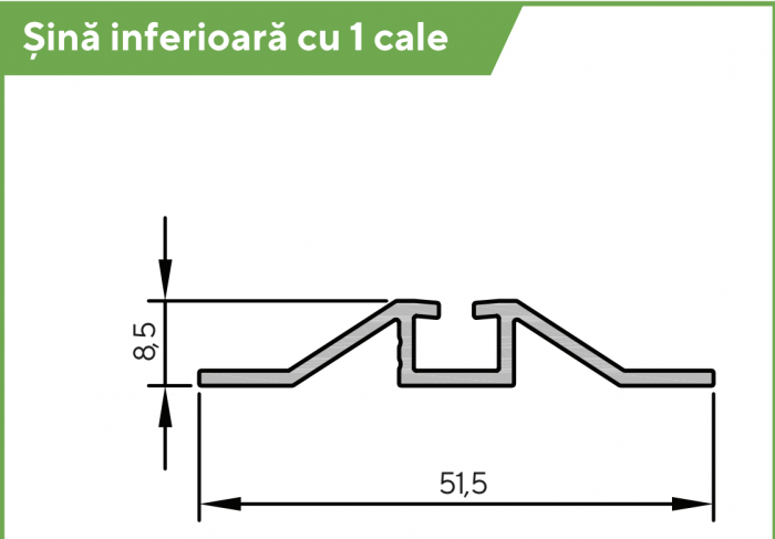 In Out Drive Wood - Șină superioară cu 1 cale de rulare [2]