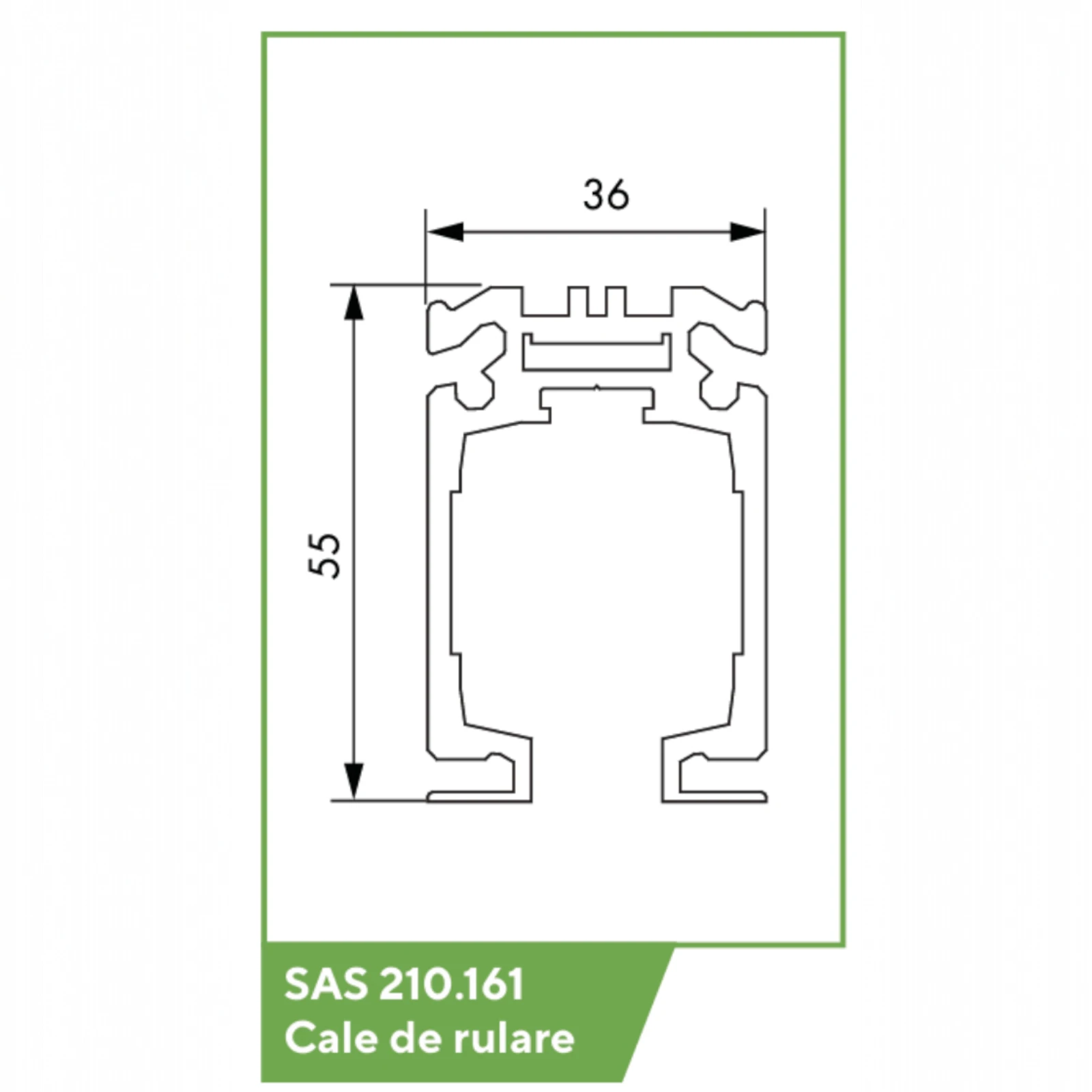 In Out Fly Wood – Șină superioară (cale de rulare) pentru sistem uși de trecere din lemn [3]