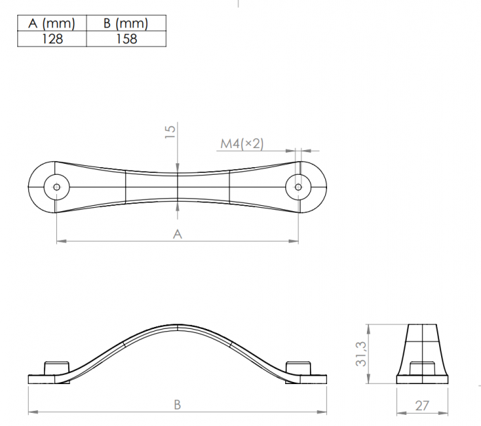 Maner antic Halti 128mm [5]