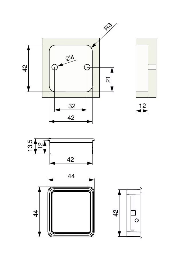 Mâner încastrat RXZ10 - pătrat [2]