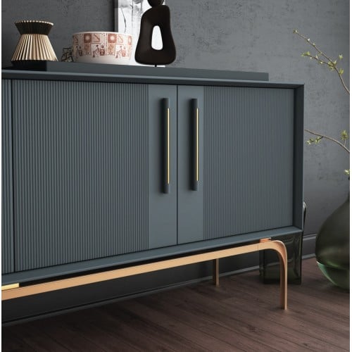 Mâner Mira Negru Mat / Cupru Lucios |  Mâner negru&cupru mobilier | Mâner metalic pentru mobilă | Mânere aluminiu pentru mobilier [4]