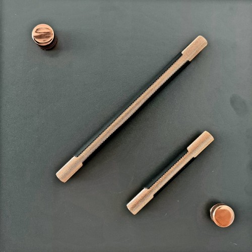 Mâner Mira Negru Mat / Cupru Lucios |  Mâner negru&cupru mobilier | Mâner metalic pentru mobilă | Mânere aluminiu pentru mobilier [3]