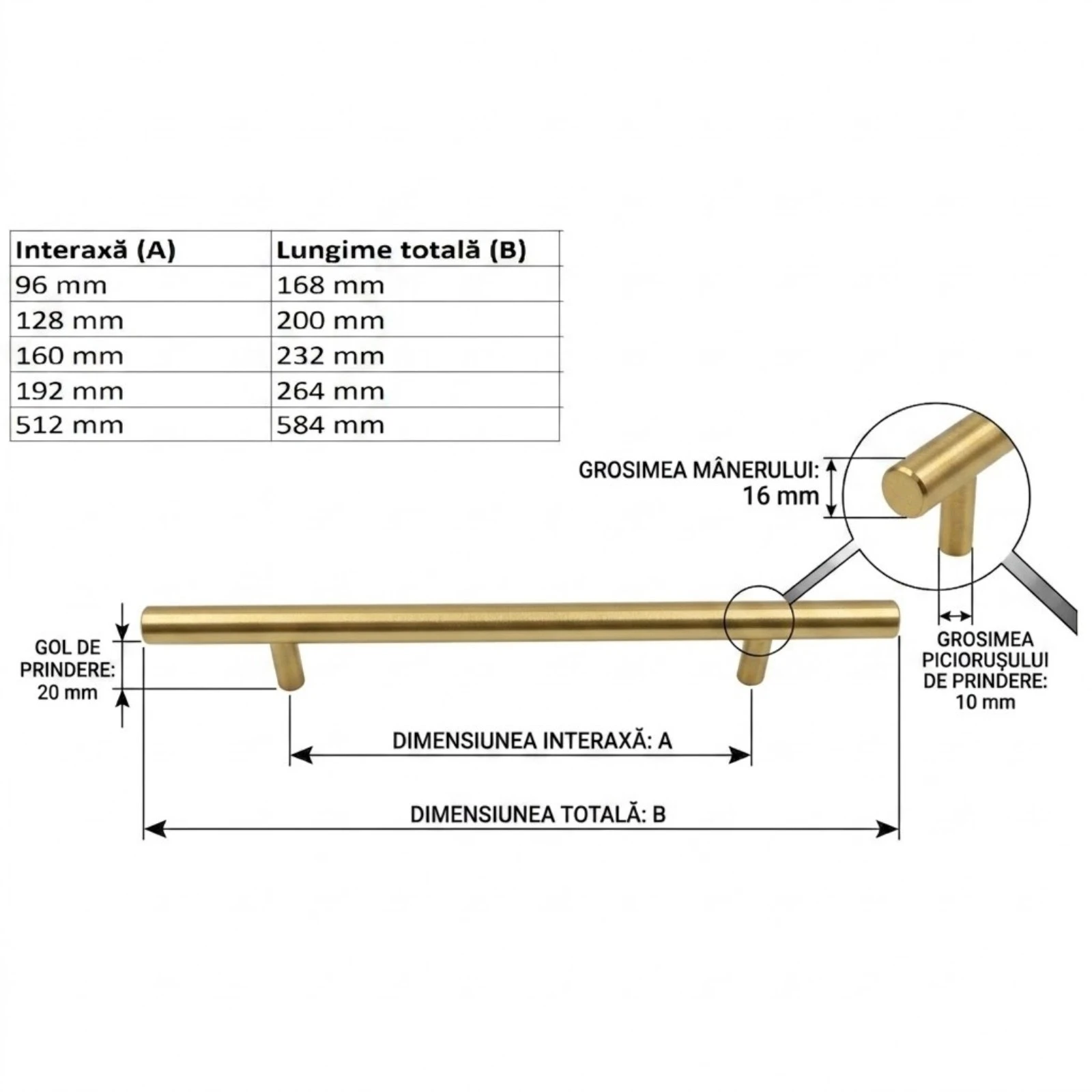 Mâner mobilier Optim Lux VG  Auriu periat [3]
