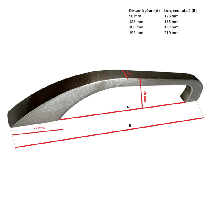 Mâner mobilier Slim Line VG Inox lucios [2]