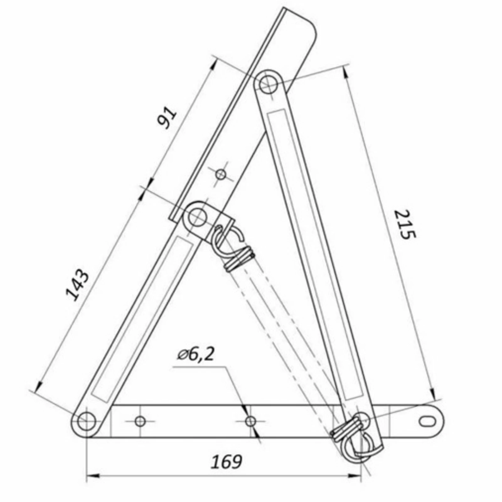 Mecanism cu arc pentru ridicare șezut canapea / colțar / puf – deschidere ~60° pentru acces la ladă de depozitare [9]
