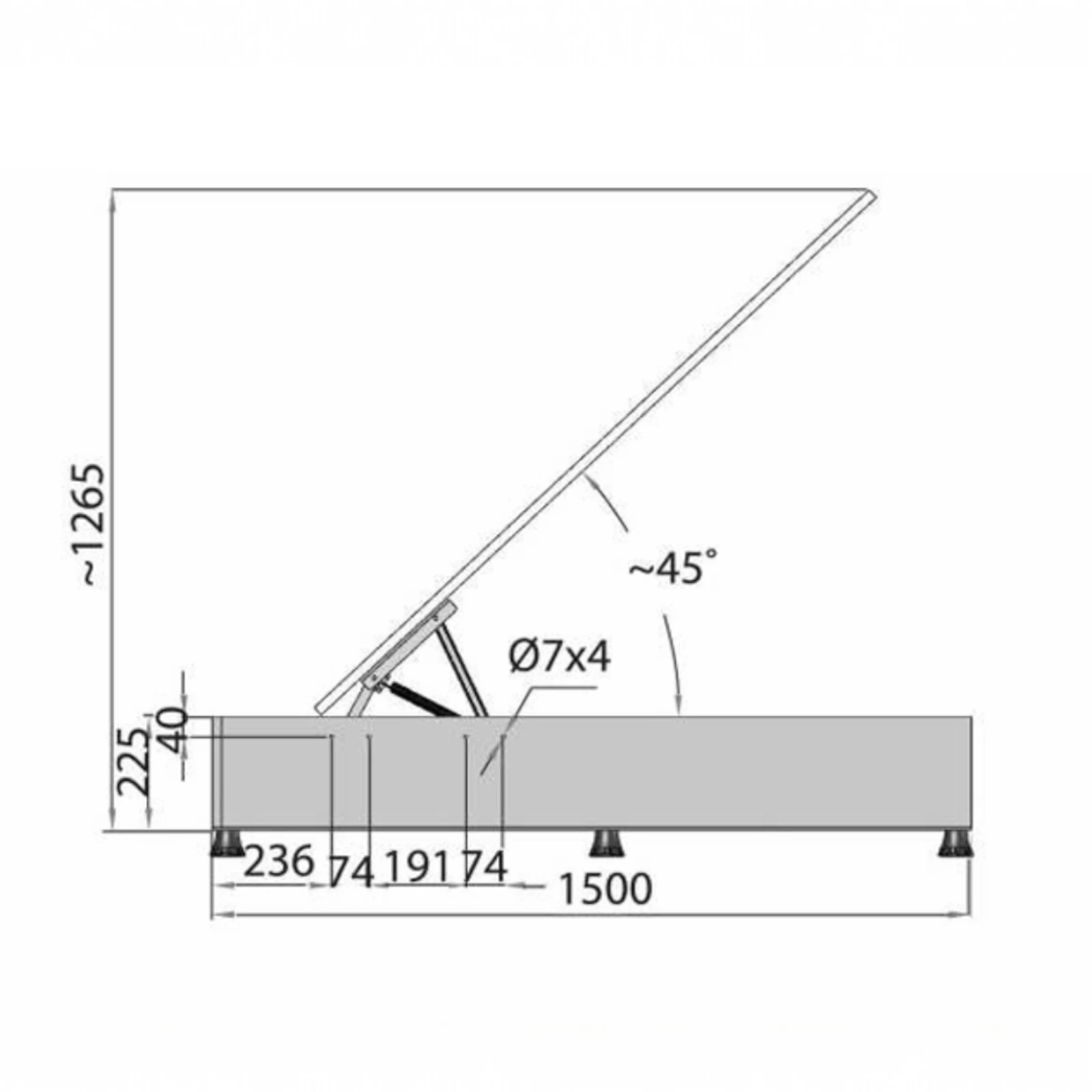 Mecanism cu arc VG Lift-Up 45° pentru canapele cu ladă [5]