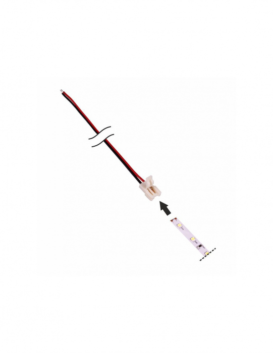 Micro conector bandă LED 8mm, cu minimufă, cablu 2 m [2]