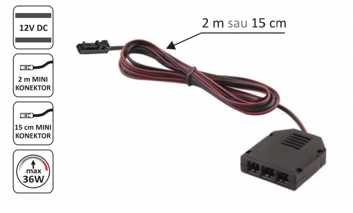 Mini Distribuitor LED  cu 3 ieșiri,  marca Design Light [2]