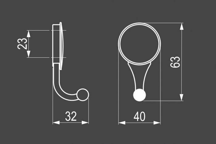 Agățătoarea pentru cuier Murero Hook 40 x 63 mm [3]