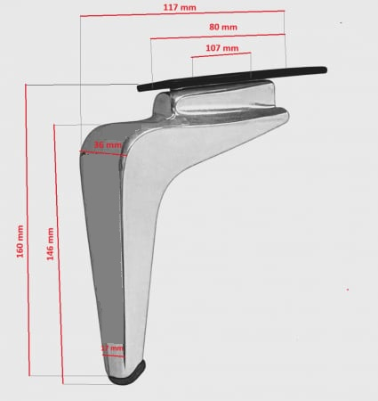 Picior mobilier  Evo VG h 160 mm [2]