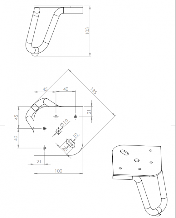 Picior mobilier FS005 h103 mm [2]