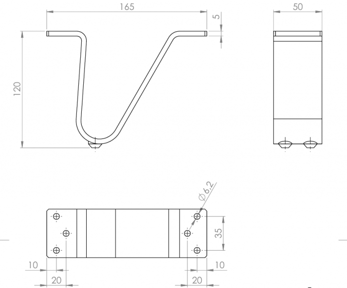 Picior mobilier FS008 h120 mm [2]