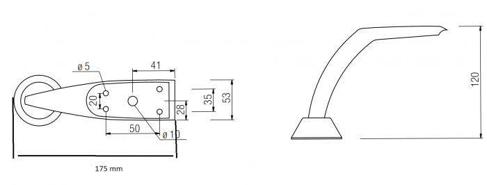 Picior mobilier FS011 h 120mm Crom [2]
