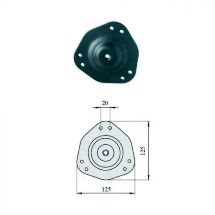 Picior mobilier h 710 mm finisaj Crom lucios [3]