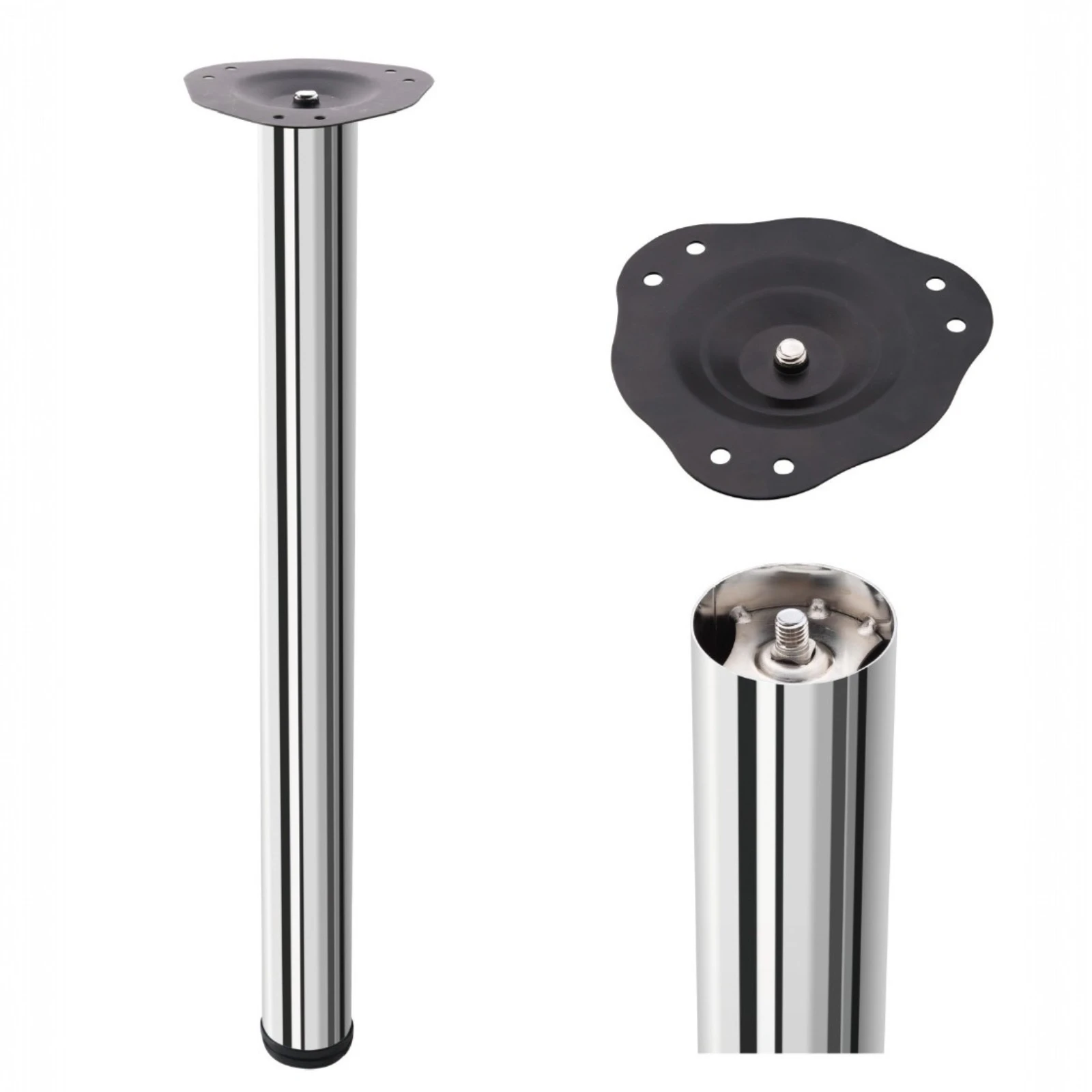 Picior mobilier h 710 mm finisaj Crom lucios [2]