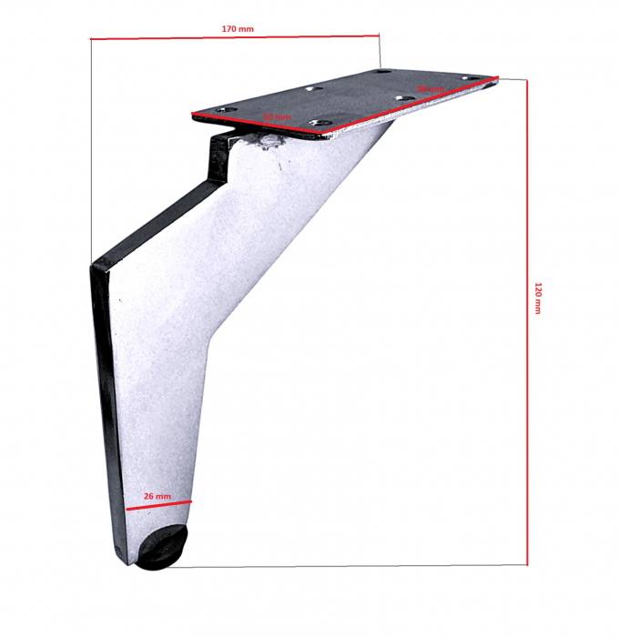 Picior mobilier Milano VG h 120 mm [2]