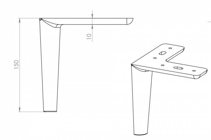Picior mobilier NNK002 150mm [2]