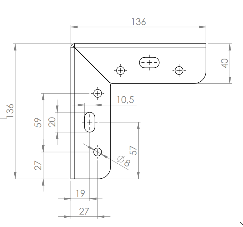 Picior mobilier S71 h 100 mm - finisaj RAL 9006 [3]