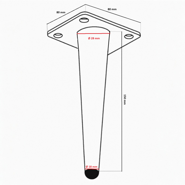 Picior mobilier VG conic h150 mm auriu lucios [2]
