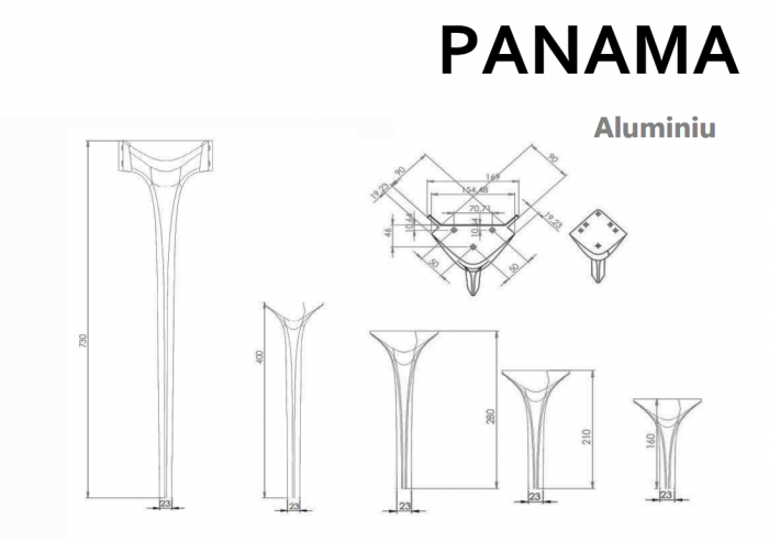 Picior Panama finisaj Auriu mat [4]