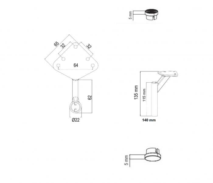 Picior Slide Single - 140mm [2]