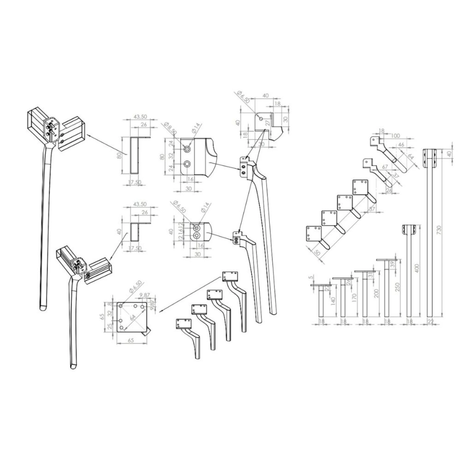 Picior Zarif finisaj Auriu mat [7]