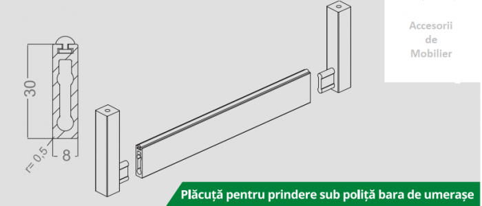 Vertiko - Plăcuță pentru bara de umerașe [2]