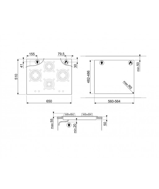 Plita incorporabila PV664LCNR -  65 cm [2]