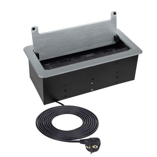 Sistemul  încorporabil Desk Inbox cu 2 prize Schuko, 1 port încărcător HDMI, 1 port încărcător RJ45, 1 port încărcător USB tip A [2]
