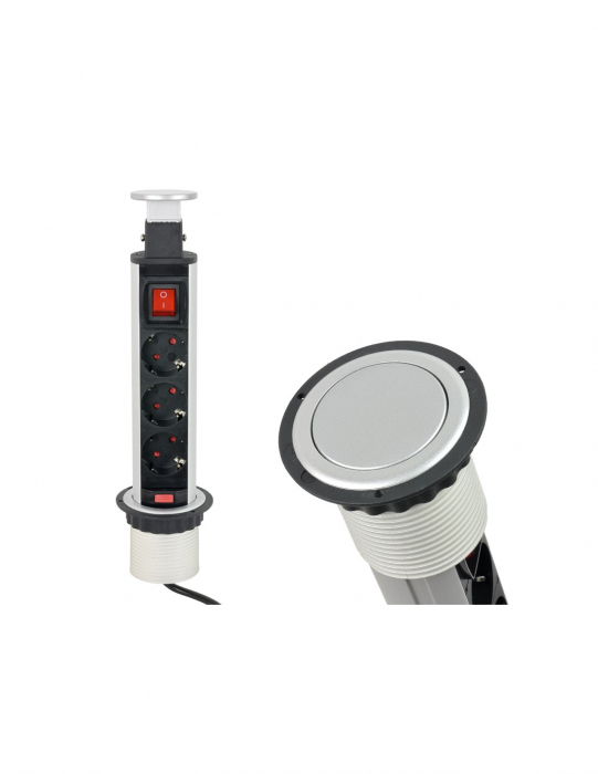 Sistemul  încorporabil Lift Box tip turn  retractabil cu 3 prize Schuko [1]