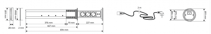 Priza Lift Box USB - retractare automatică [8]