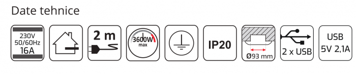 Priza Lift Box USB - retractare automatică [7]