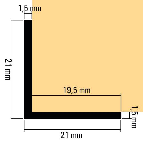 Profil Aluminiu 90° - 1,5 mm, Argintiu mat [2]