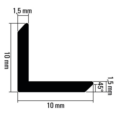 Profil aluminiu 90° -  margini teșite, 10 x 10 mm [3]
