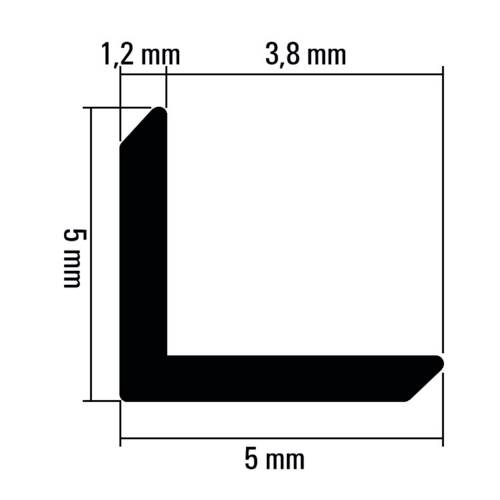 Profil aluminiu 90° -  margini teșite, 5 x 5 mm [3]