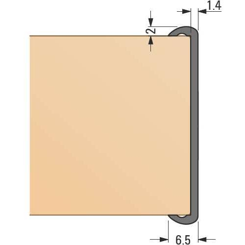 Profil aluminiu cu margini de fixare - Argintiu mat [3]