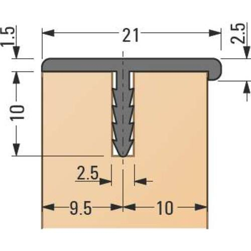 Profil Aluminiu T-Bar – Argintiu mat , 21 x 2.5 mm [3]