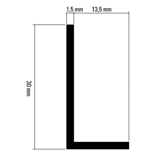 Profil aluminiu tip "L" - 1,5 mm, Argintiu mat [2]