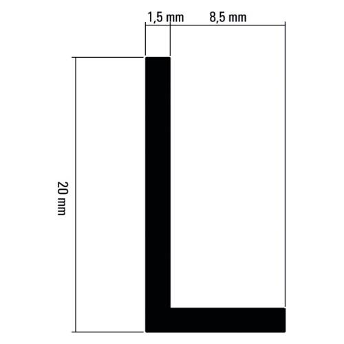 Profil aluminiu tip "L" - 1,5 mm, Argintiu mat [2]