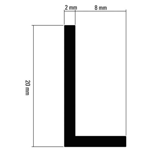 Profil aluminiu tip "L" - 2 mm, Argintiu mat [2]