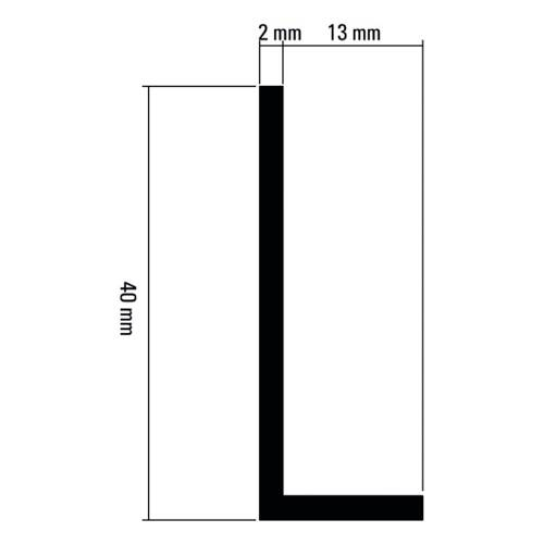 Profil aluminiu tip "L " - 40 x 15 mm, finisaj Oțel lucios [2]