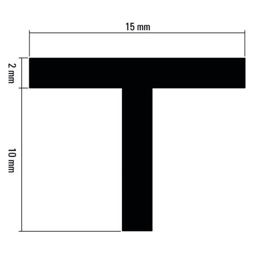 Profil aluminiu tip "T" - finisaj Oțel lucios [2]