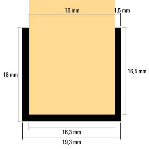 Profil aluminiu tip "U" -  Argintiu mat [3]