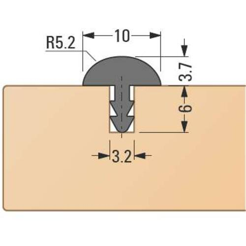Profil baghetă decorativă cu T-Bar - rotundă, 10 x 3,7 mm [2]