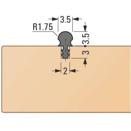 Profil baghetă decorativă cu T-Bar - rotundă, 3,5 x 3,5 mm [2]