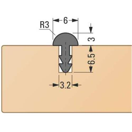 Profil baghetă decorativă cu T-Bar - rotundă, 6 x 3 mm [2]