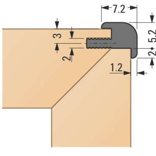 Profil Aluminiu cu punte, formă rotundă, 7.2 mm [5]