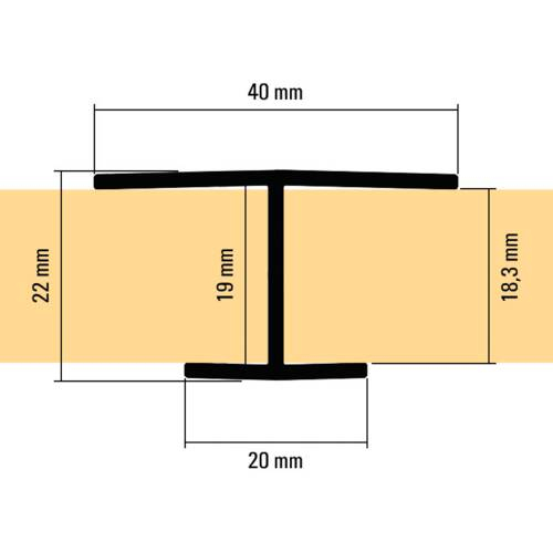 Profil îmbinare tip "H"  laturi inegale - placă 18 mm [2]