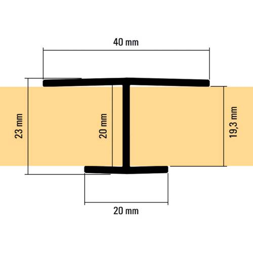 Profil îmbinare tip "H"  laturi inegale - placă 19 mm [2]